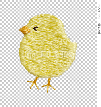[Sideways chick] Hand embroidery illustration material 136842265