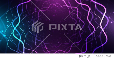 Abstract wave lines dynamic glowing red and purple background with sparkling. Abstract wave lines dynamic glowing red and purple background with sparkling. 136842608