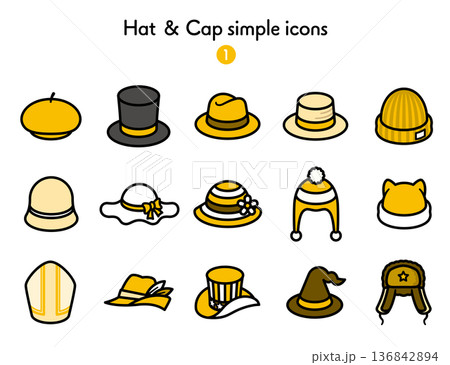 シンプルアイコン集 帽子1 136842894