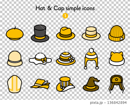 シンプルアイコン集 帽子1 136842894