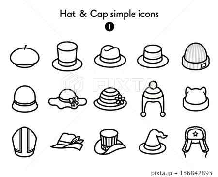 シンプルアイコン集 帽子1 136842895