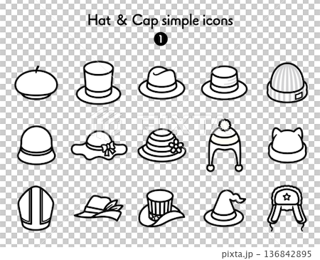 シンプルアイコン集 帽子1 136842895