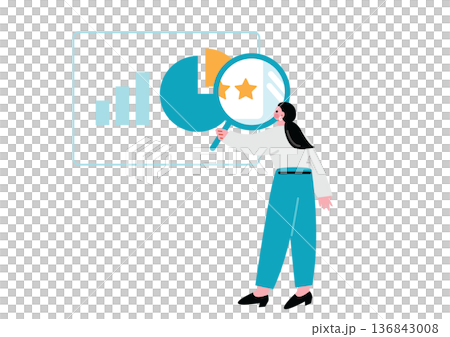 一位正在分析數據的女商人 136843008