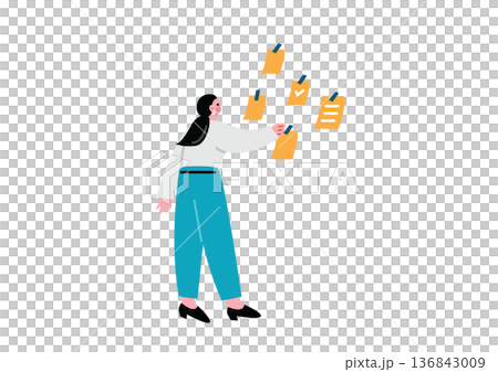 職業婦女正在核對清單 136843009