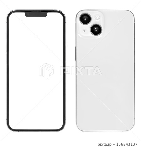 Mobile Phone Isolated On White Background 136843137