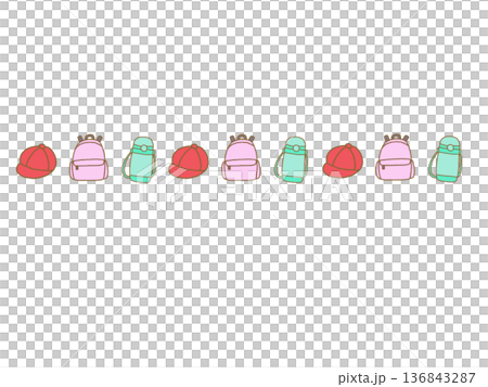 遠足のお知らせに使えるライン素材 136843287