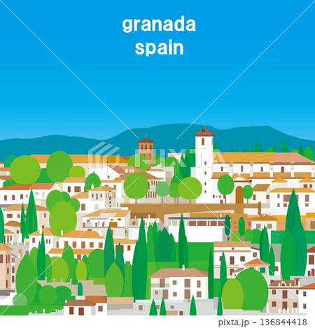 グラナダ　granada　アンダルシア　andalucia　スペイン　春風景 136844418