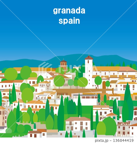 グラナダ　granada　アンダルシア　andalucia　スペイン　春風景 136844419