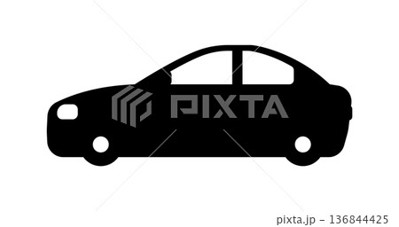 車のシルエット 136844425