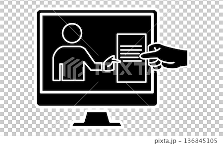 デジタル・インクルーシブな社会：リモート相談窓口と支援のアイコン 136845105