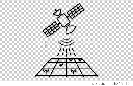 衛星データを活用したスマート農業(精密農業)のコンセプトアイコン 衛星データを活用したスマート農業(精密農業)のコンセプトアイコン 136845110