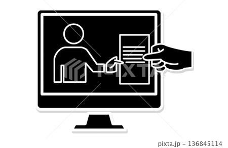 デジタル・インクルーシブな社会:リモート相談窓口と支援のアイコン デジタル・インクルーシブな社会:リモート相談窓口と支援のアイコン 136845114