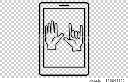 オンライン手話相談窓口：スマートデバイスによる意思疎通のイメージ 136845122