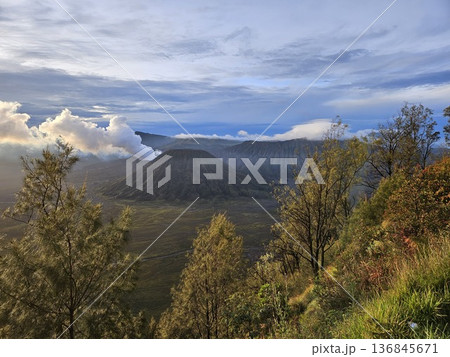 This is mount bromo in the morning. This is mount bromo in the morning. 136845671