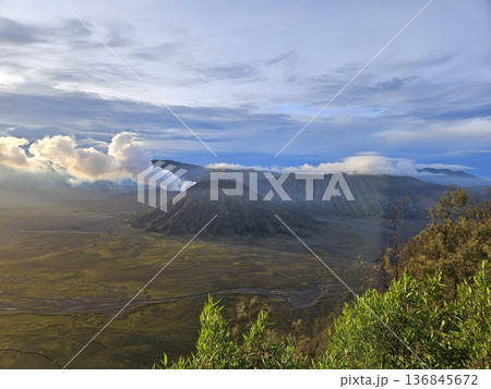 This is mount bromo in the morning. This is mount bromo in the morning. 136845672