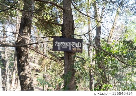 ためぐそ山の山頂(東京都あきる野市) ためぐそ山の山頂(東京都あきる野市) 136846414