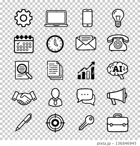 Business, IT, and digital marketing icon set (AI, chat, analysis, and goal) flat Business, IT, and digital marketing icon set (AI, chat, analysis, and goal) flat 136846945