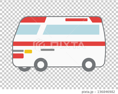 救護車圖示插圖，緊急醫療和緊急應變符號插圖 136846982