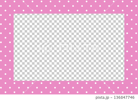 Pink rectangle frame with polka dot pattern for card print, polaroid photo, ad template, poster, book cover, notepad, sticky note, memo, banner, border, postcard, standee, paper design, decoration Pink rectangle frame with polka dot pattern for card print, polaroid photo, ad template, poster, book cover, notepad, sticky note, memo, banner, border, postcard, standee, paper design, decoration 136847746