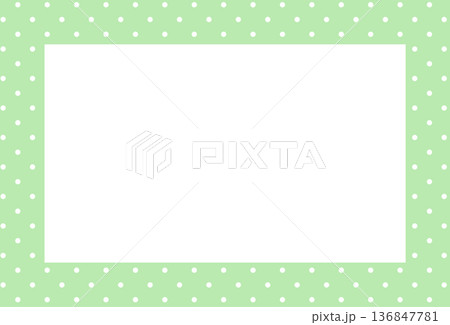 Green rectangle frame with polka dot pattern for card print, polaroid photo, ad template, poster, book cover, notepad, sticky note, memo, banner, border, postcard, standee, paper design, decoration Green rectangle frame with polka dot pattern for card print, polaroid photo, ad template, poster, book cover, notepad, sticky note, memo, banner, border, postcard, standee, paper design, decoration 136847781