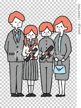 Graduation ceremony family 136847992