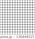 Decorative lattice seamless repeat background with black and white checkered pattern and crossed thin lines. Editable vector. 136848525