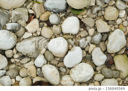 Natural River Stone Background and Texture 136848569
