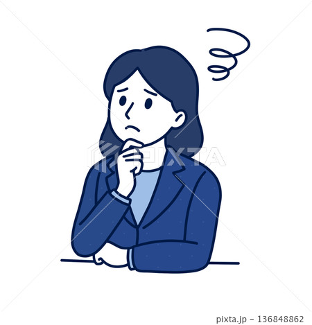 仕事の効率化を考える女性社員 136848862