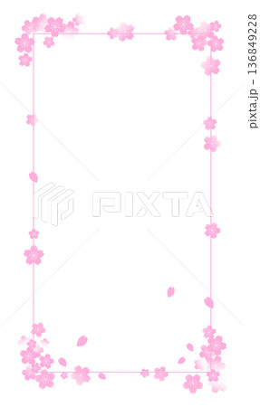 可愛い桜の縦長のフレーム 可愛い桜の縦長のフレーム 136849228