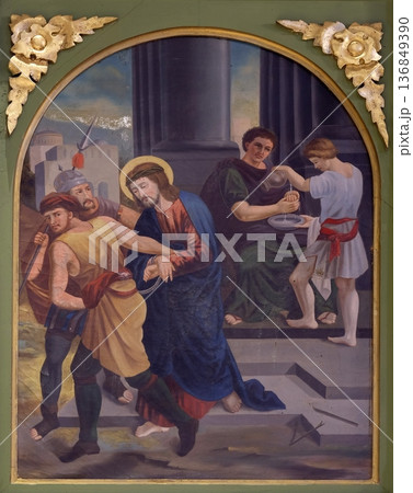 1st Stations of the Cross, Jesus is condemned to death, church of Saint Matthew in Stitar, Croatia 1st Stations of the Cross, Jesus is condemned to death, church of Saint Matthew in Stitar, Croatia 136849390