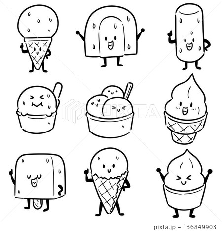 vector set of ice cream vector set of ice cream 136849903