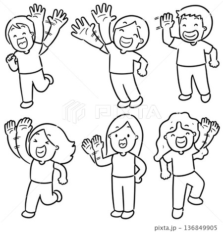 vector set of people bye bye vector set of people bye bye 136849905