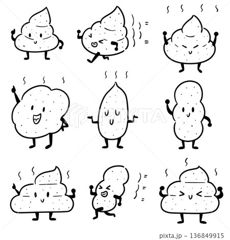 vector set of poop 136849915