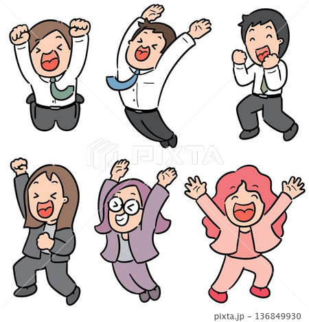 vector set of celebrating people 136849930
