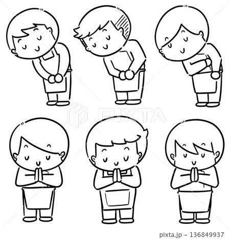 vector set of people feeling thankful 136849937