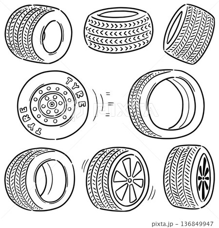 vector set of tires 136849947