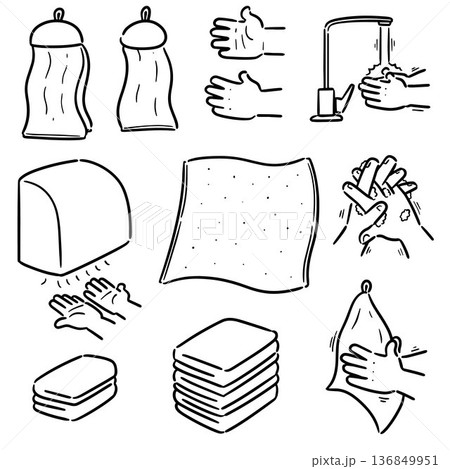 vector set of hand washing 136849951