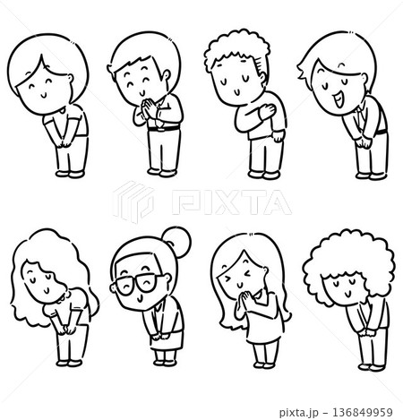 vector set of people feeling thankful vector set of people feeling thankful 136849959