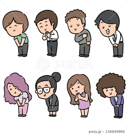 vector set of people feeling thankful 136849960