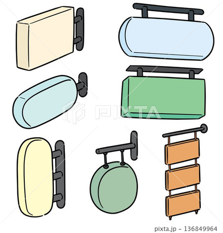 vector set of shop sign 136849964