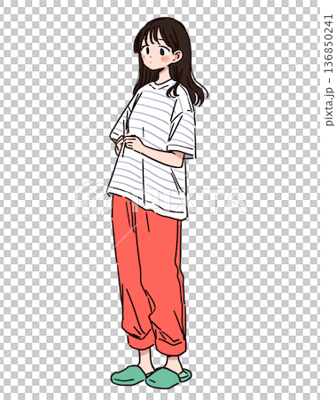 部屋着の女の子 136850241