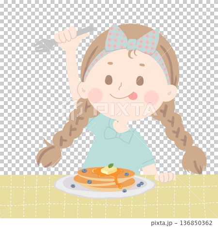 吃薄煎餅的女孩 吃薄煎餅的女孩 136850362