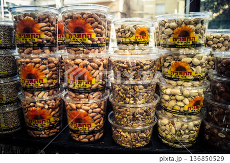 Tel Aviv, Israel, January 5, 2026 Daily life and morning bustle at the Carmel Market (Shuk HaCarmel Tel Aviv, Israel, January 5, 2026 Daily life and morning bustle at the Carmel Market (Shuk HaCarmel 136850529