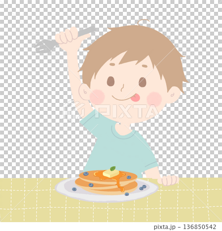 男孩吃煎餅 男孩吃煎餅 136850542
