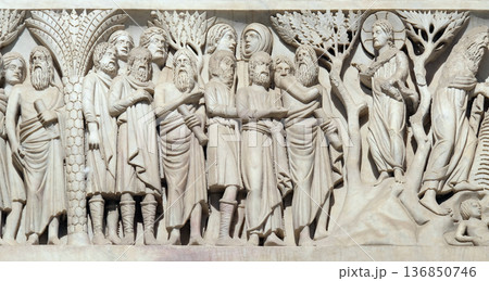 Scenes from life St John the Baptist, Cathedral in Pisa, Italy. Unesco World Heritage Site. 136850746