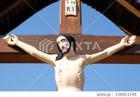 Roadside Crucifix in Zagorje region, Croatia 136851548