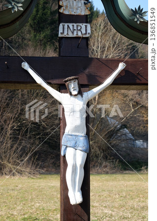 Roadside Crucifix in Zagorje region, Croatia Roadside Crucifix in Zagorje region, Croatia 136851549