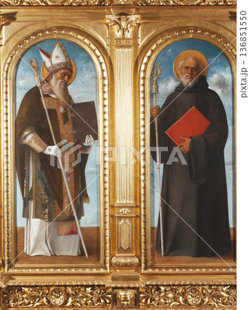 Giovanni Bellini: Saint Benedict and Saint Augustine Giovanni Bellini: Saint Benedict and Saint Augustine 136851550