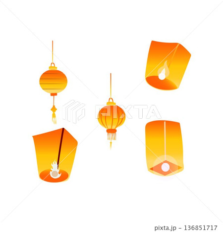 Lantern Festival Collection for Festivals  free vector illustration 136851717