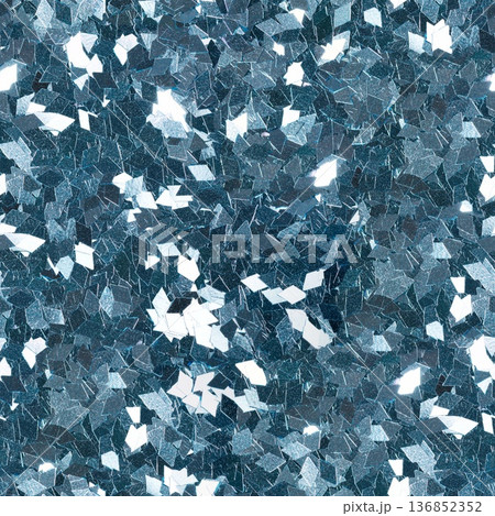Light blue glitter in rhombus form, sparkle confetti texture. Christmas abstract background. Ideal seamless pattern. 136852352